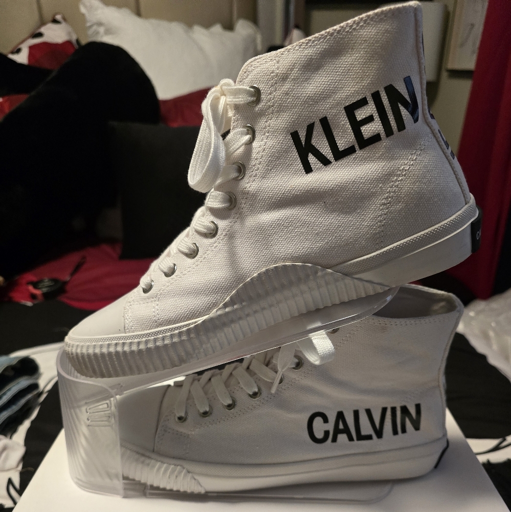 Calvin Klein White High-Top Sneakers